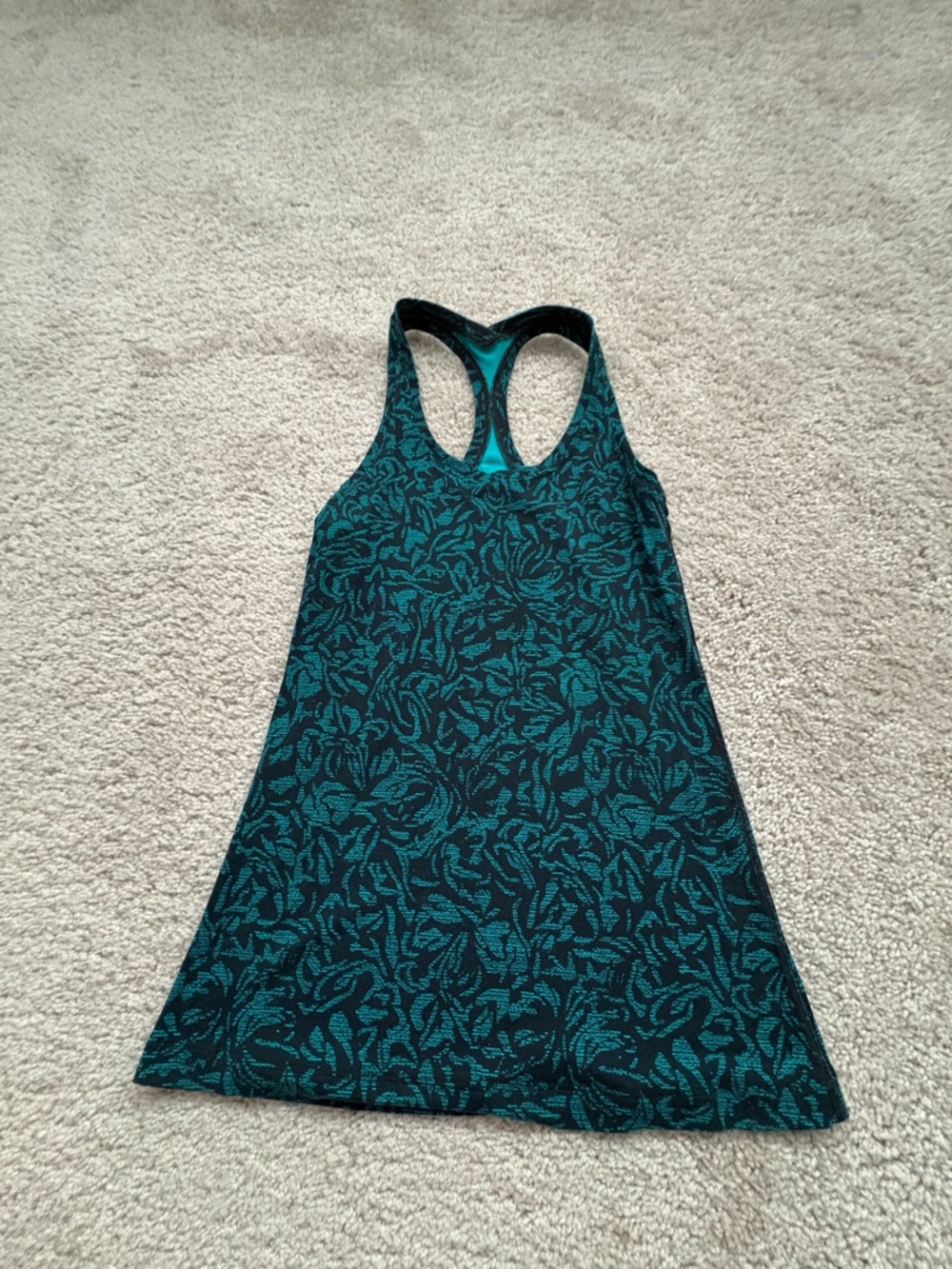 lululemon athletica Teal and Black Racerback Tank
